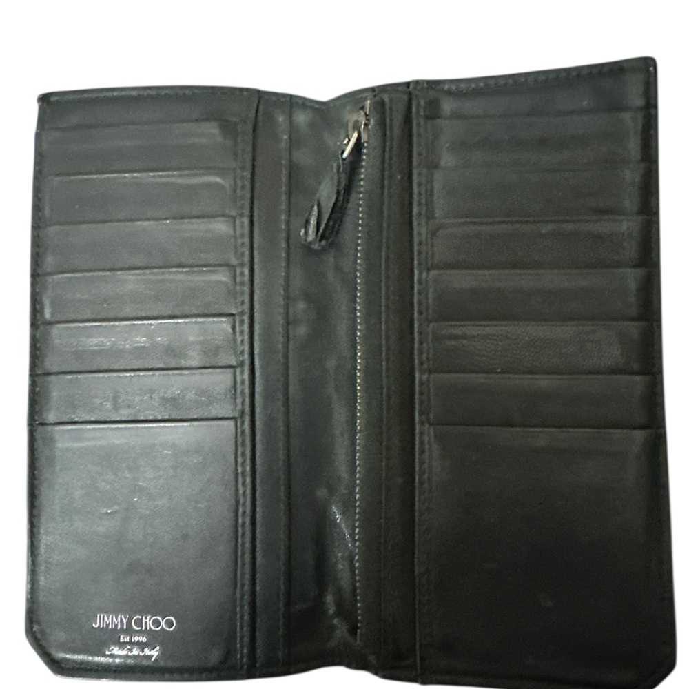 Jimmy choo Black leather wallet with Silver Star Studs nice pre owned good con - Picture 3 of 10